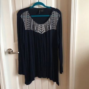 Navy long sleeve blouse